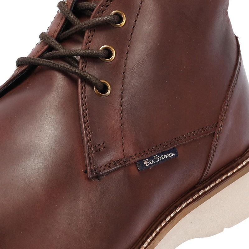 Ben Sherman Hampton Botas Rojas De Cuero Para Hombre.