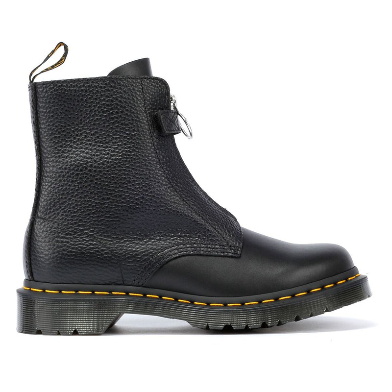 Dr. Martens 1460 Pascal Front Zip Botas Negras De Cuero Para Mujer