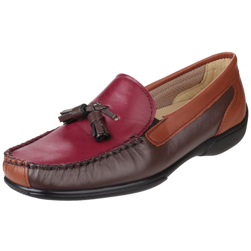 Cotswold Biddlestone Mocasines De Cuero Para Mujer En Color Castaño/Marrón Vino