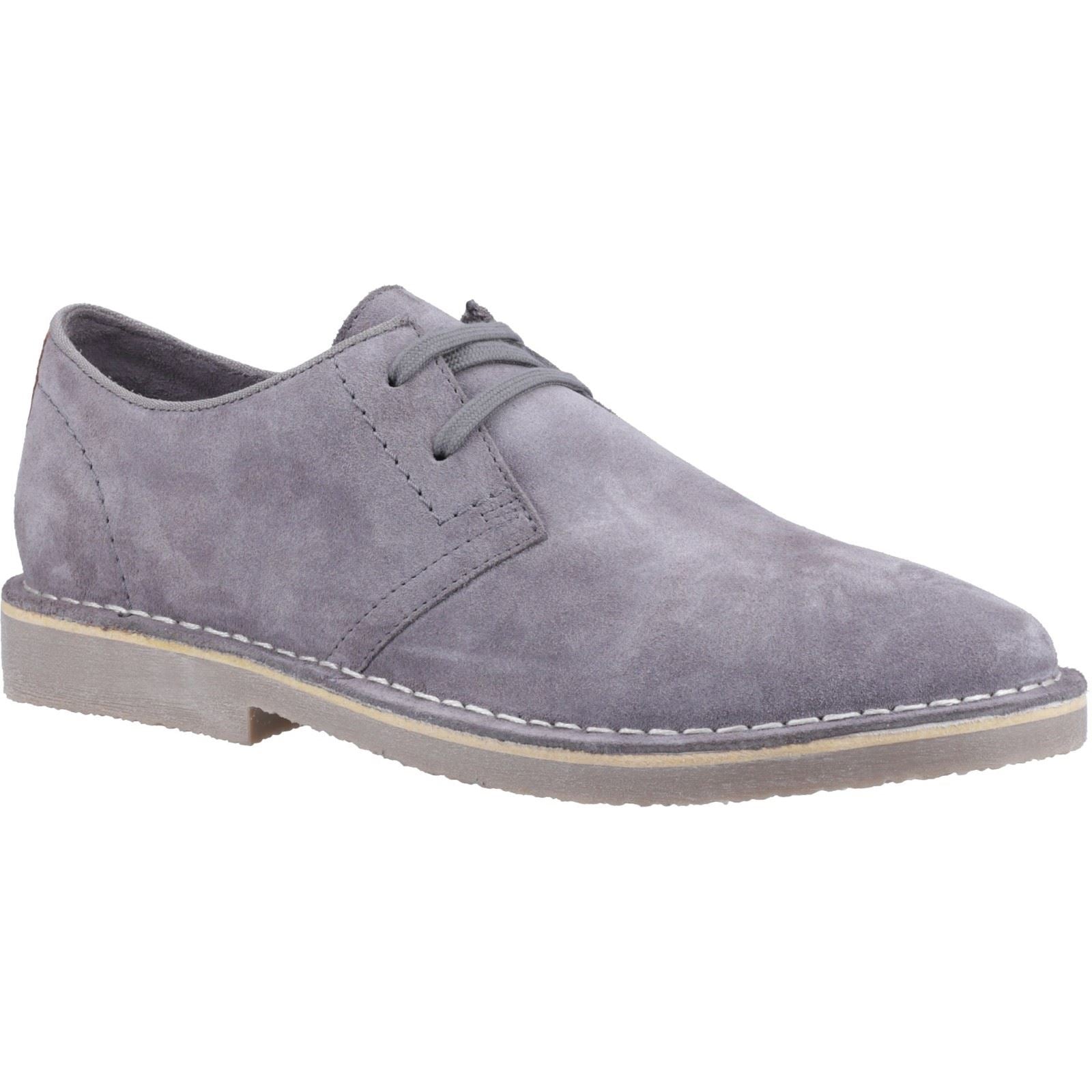 Hush Puppies Scout Zapatos Grises De Ante Para Hombre Con Cordones.