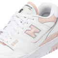 New Balance 550 Zapatillas De Cuero Blanco/Rosa Para Mujer