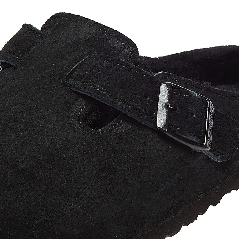 Birkenstock Zapatillas Negras De Piel De Oveja Boston