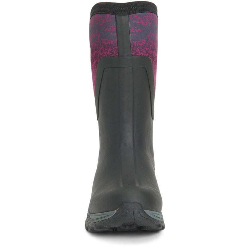 Muck Boots Arctic Sport Mid Botas De Agua Negras/Magenta De Goma.