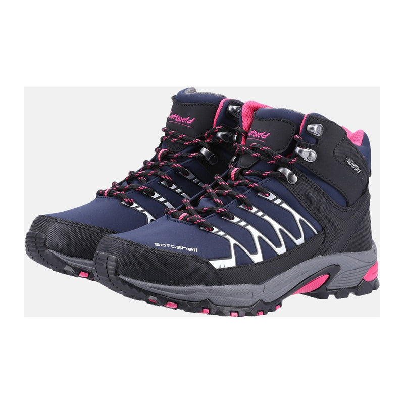 Cotswold Abbeydale Mid Botas De Senderismo De Mujer En Goma En Azul Marino/Negro/Fucsia