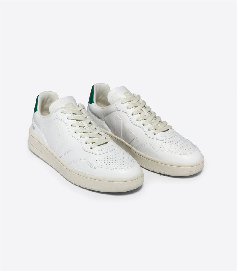 Veja V-90 Zapatillas De Deporte Blancas De Cuero Para Mujer