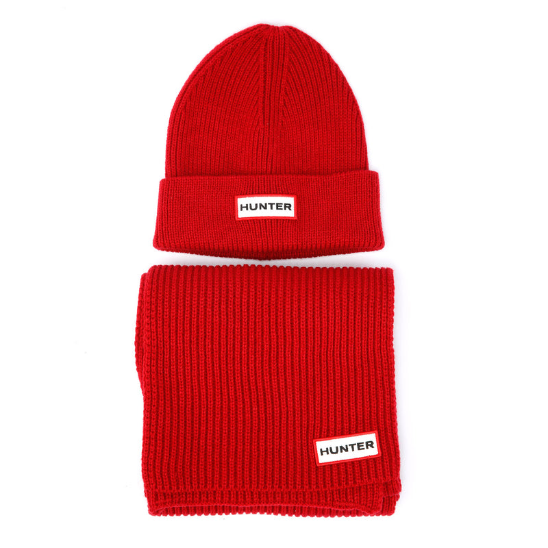 Hunter Jura Beanie Hat/Scarf Boxset Rojo Acrílico