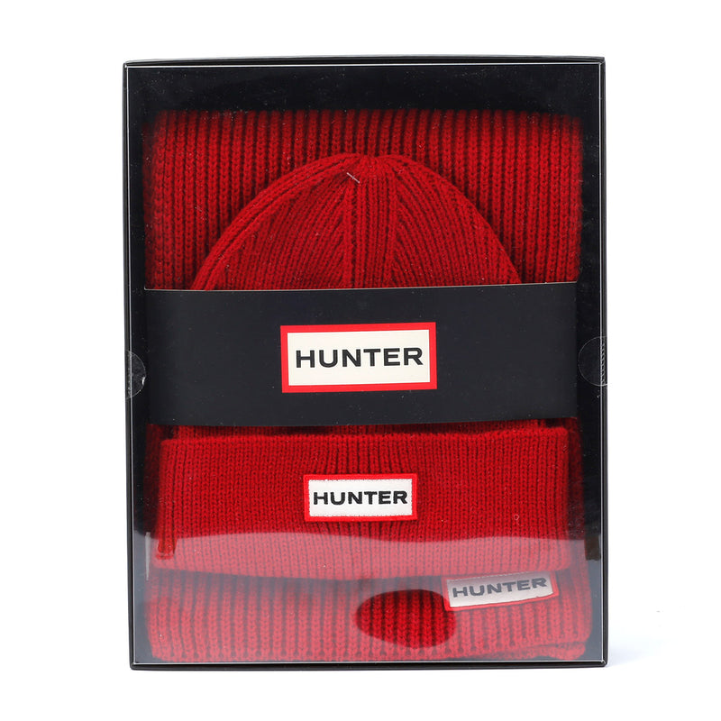 Hunter Jura Beanie Hat/Scarf Boxset Rojo Acrílico