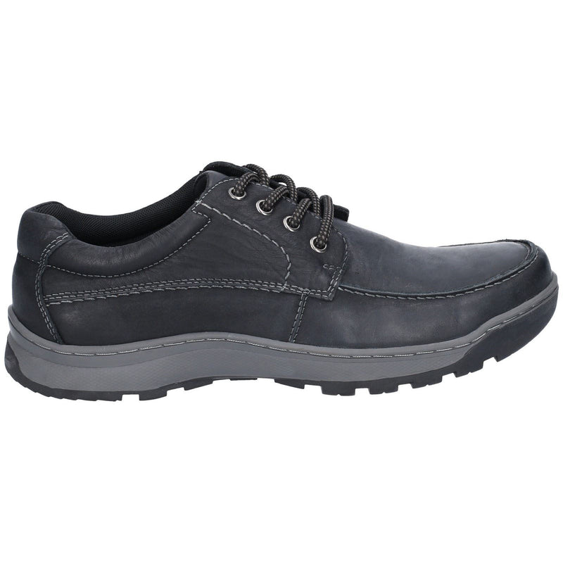 Hush Puppies Tucker Zapatos De Hombre Negros De Cuero Con Cordones.