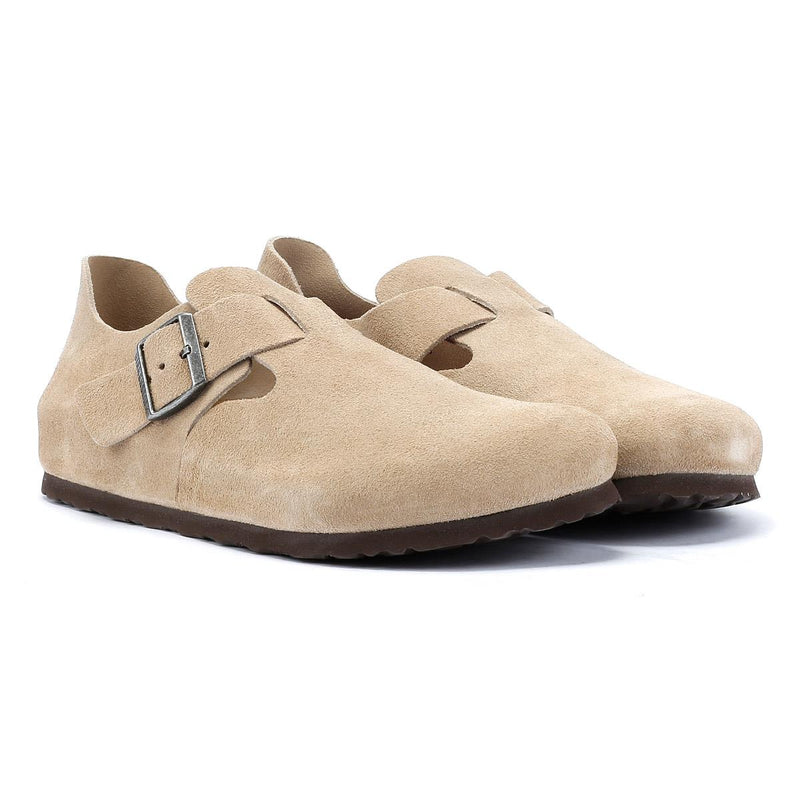 Birkenstock London Zapatos De Gamuza Beige Cómodos