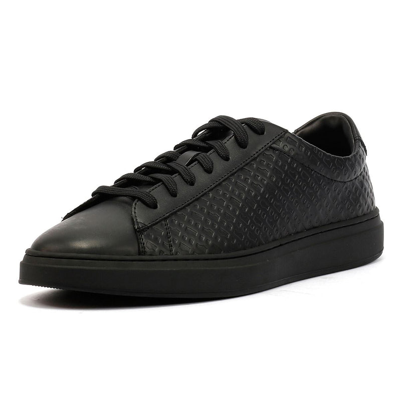 Boss Kieran Tennis Zapatillas De Piel Para Hombre En Negro.