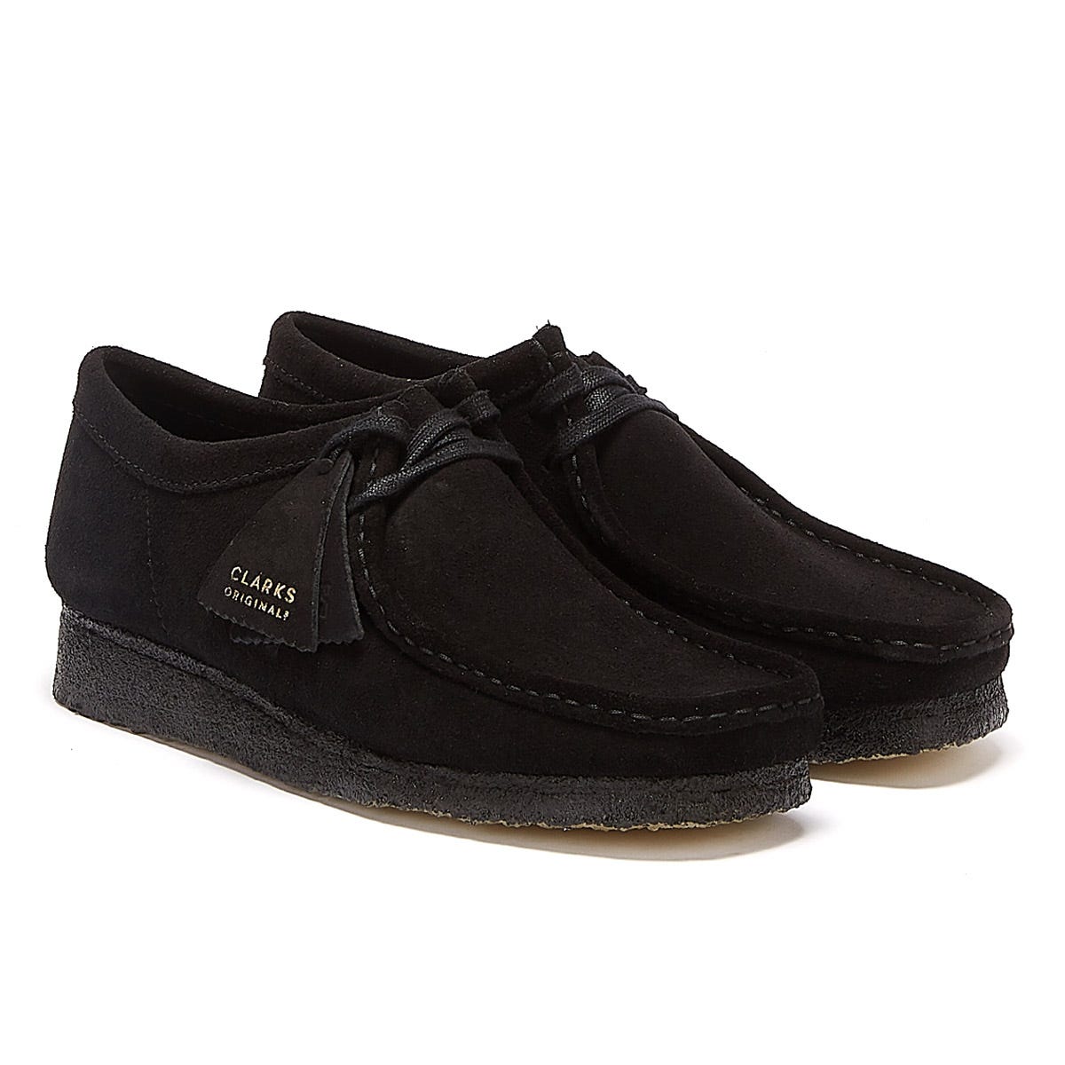 Clarks Zapatos Negros Originales Wallabee Para Hombres