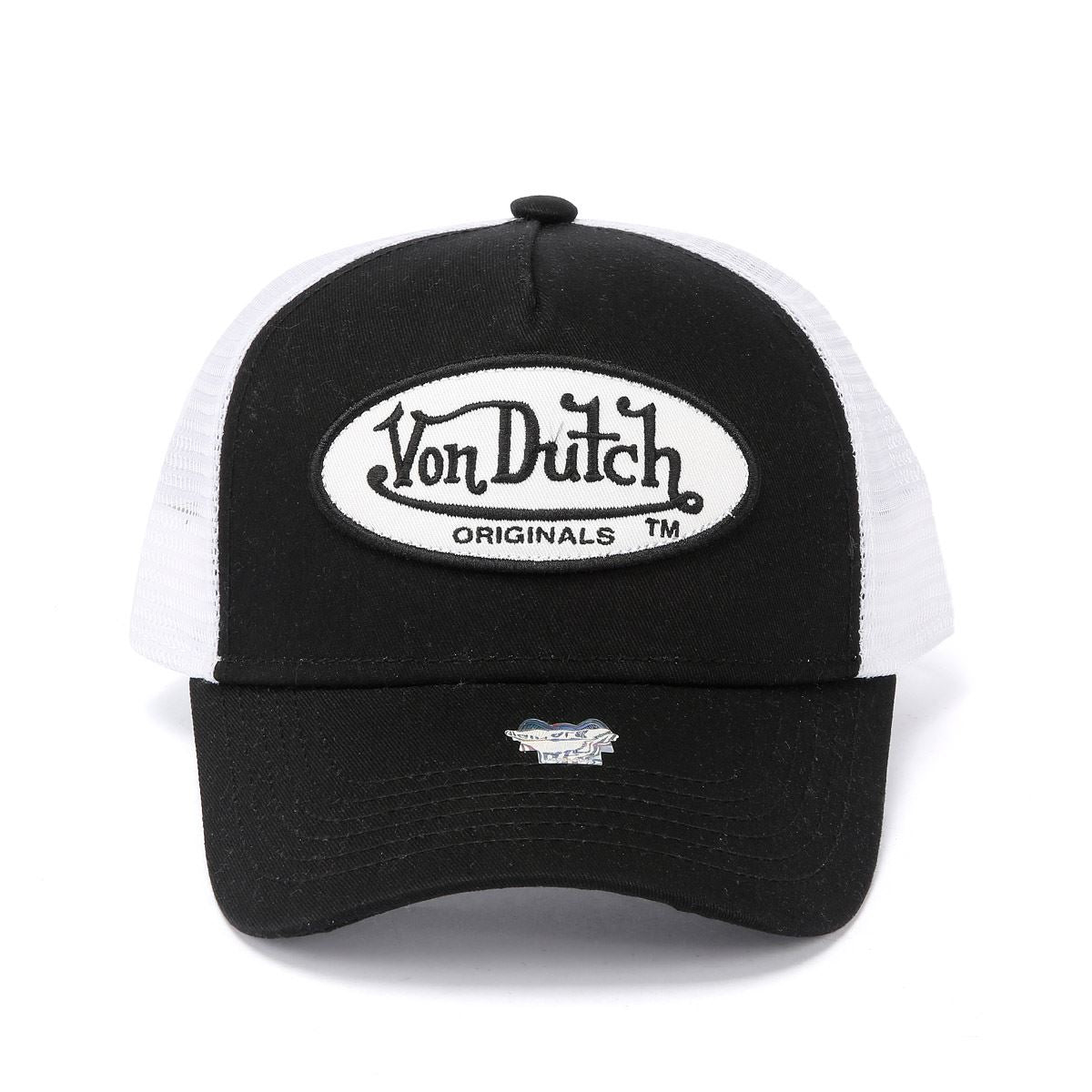 Von Dutch Trucker Boston Gorras Negras/Blancas De Algodón