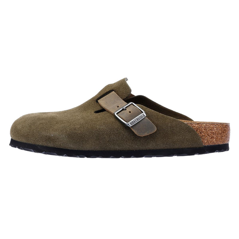 Birkenstock Boston Zuecos Verdes De Ante