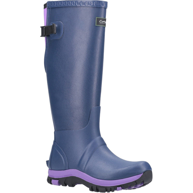 Cotswold Realm Botas De Agua Azul/Morado De Goma.