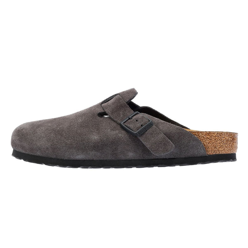 Birkenstock Boston Zuecos De Ante Gris