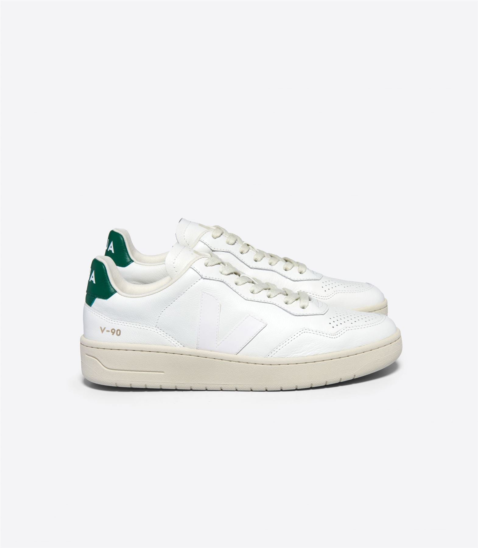 Veja V-90 Zapatillas De Deporte Blancas De Cuero Para Mujer