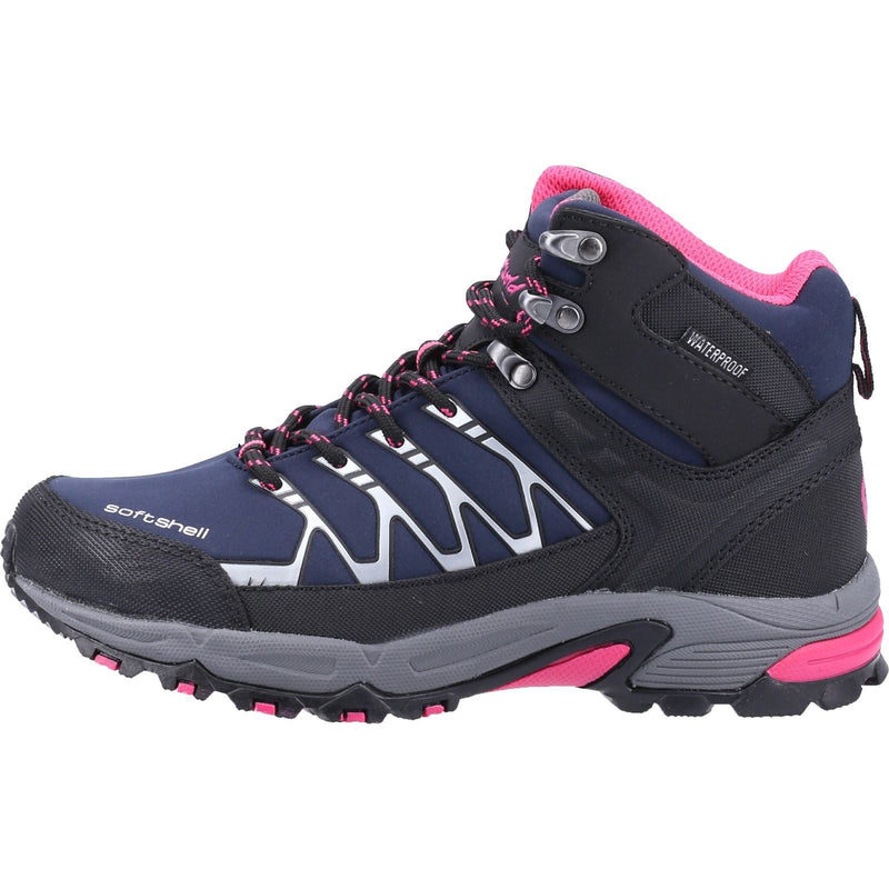 Cotswold Abbeydale Mid Botas De Senderismo De Mujer En Goma En Azul Marino/Negro/Fucsia