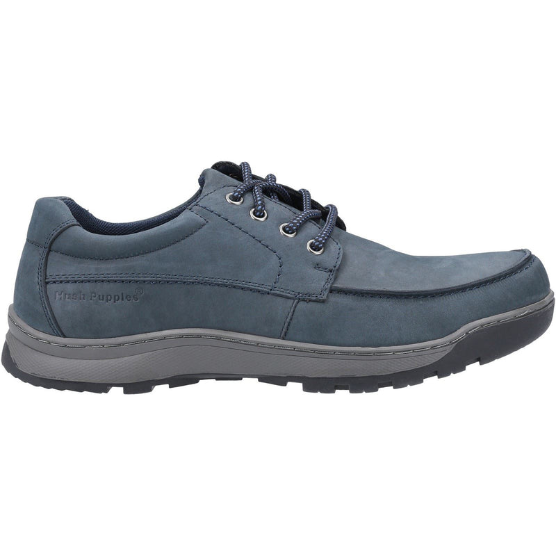 Hush Puppies Tucker Zapatos De Cuero Azul Marino Para Hombre Con Cordones De Nobuk.