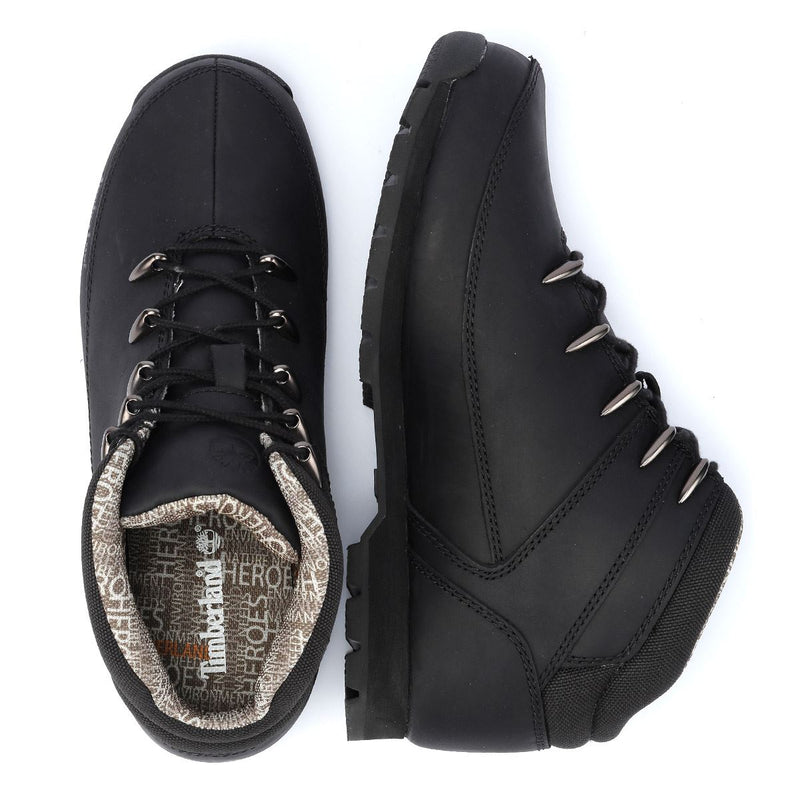 Timberland Euro Sprint Mid Lace Premium Botas Negras De Cuero Para Hombre.