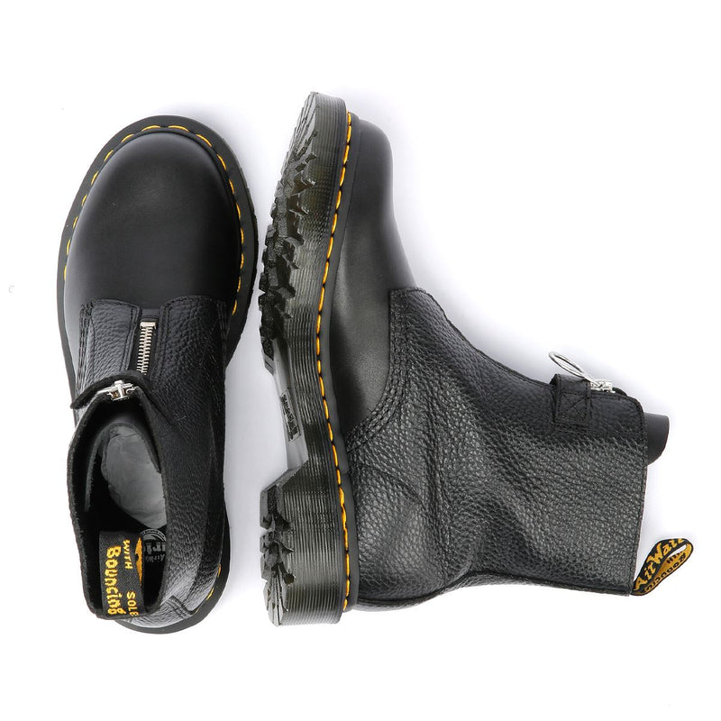 Dr. Martens 1460 Pascal Front Zip Botas Negras De Cuero Para Mujer