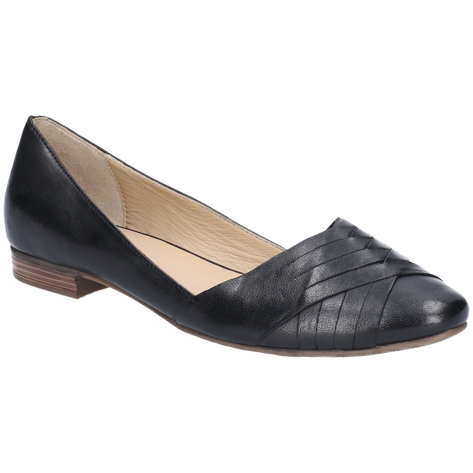 Hush Puppies Marley Ballerina Bailarinas De Cuero Negras Para Mujer