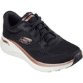 Skechers Arch Fit 2.0 Glow The Distance Zapatillas De Mujer Negras/Oro Rosa De Tela