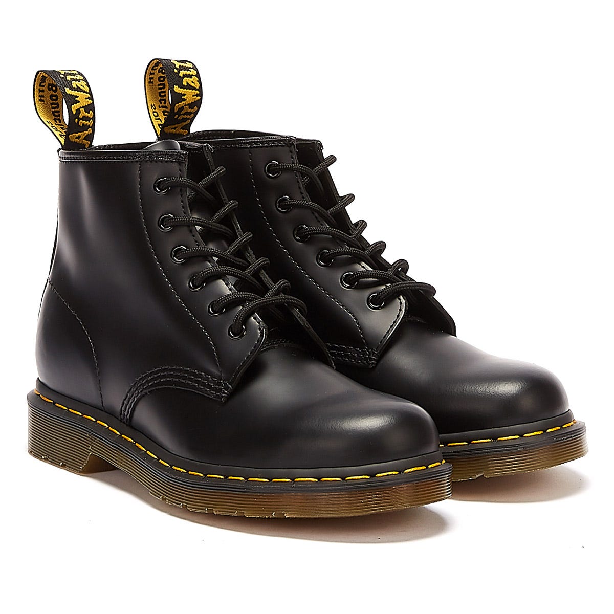 Dr. Martens 101 Botas Negras De Cuero Liso