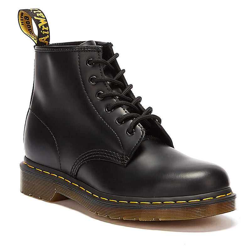 Dr. Martens 101 Botas Negras De Cuero Liso