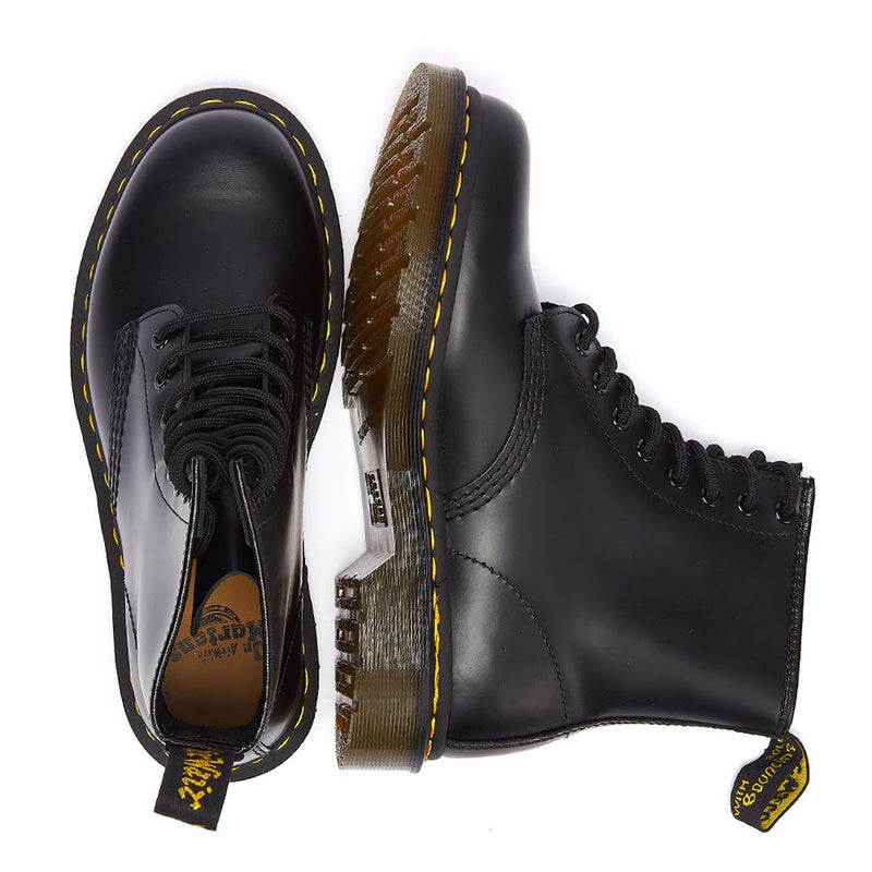 Dr. Martens 1460 Botas De Cuero Negro Liso Para Mujeres