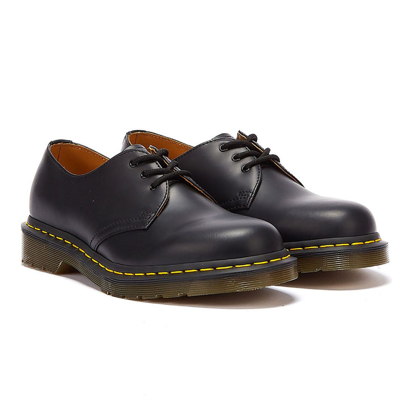 Dr. Martens Zapatos De Cuero Liso Negros Para Hombres