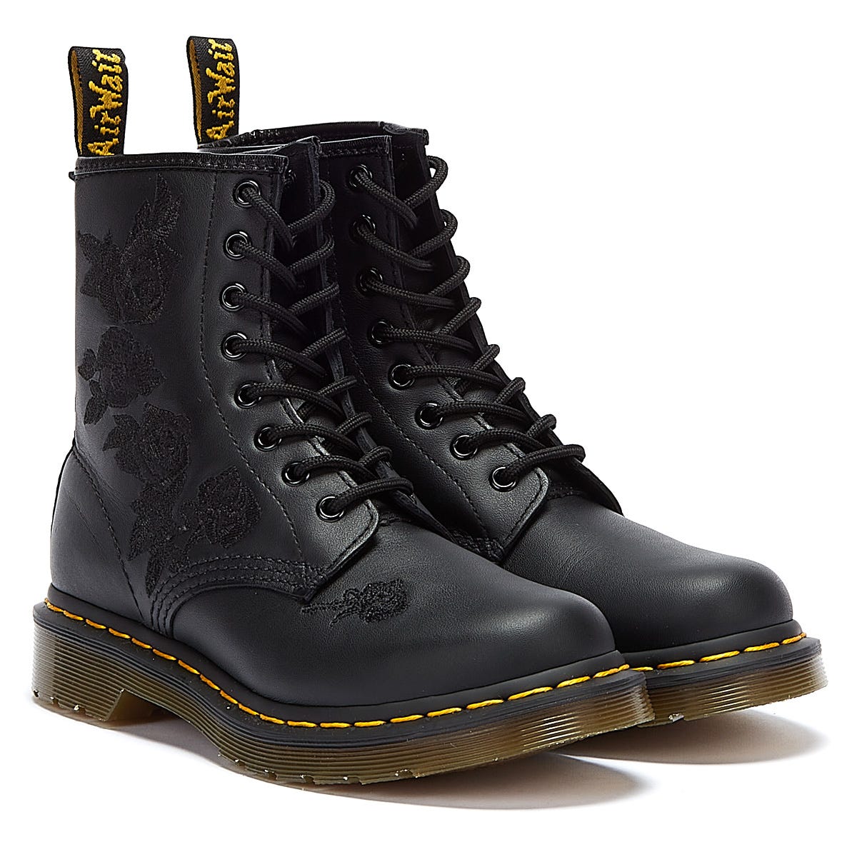 Dr. Martens 1460 Vonda Mono Floral Softy Botas Negras Para Mujer