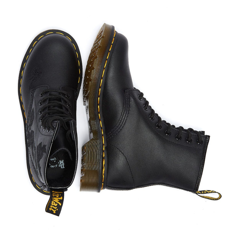 Dr. Martens 1460 Vonda Mono Floral Softy Botas Negras Para Mujer