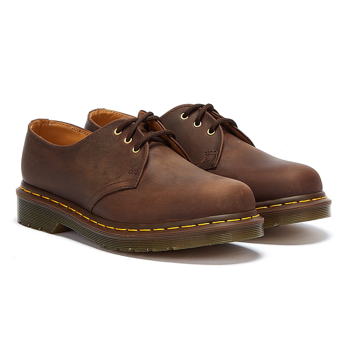 Dr. Martens 1461 Zapatos De Cuero Marron Gaucho Para Hombre De Crazy Horse