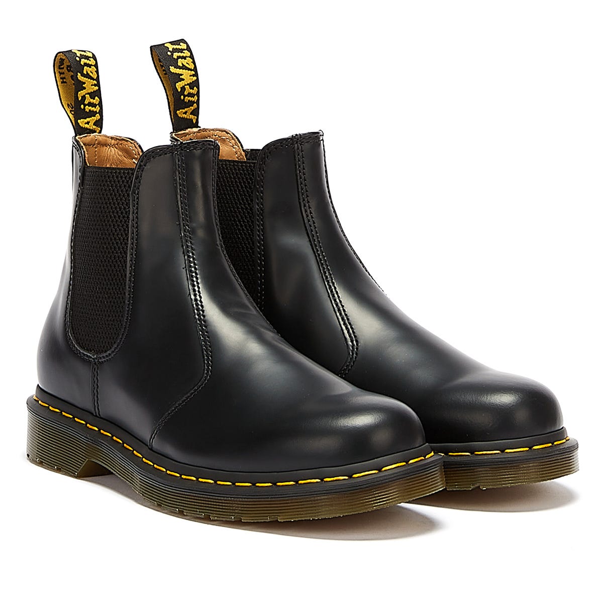 Dr. Martens 2976 Botas Negras De Cuero Liso Para Mujer