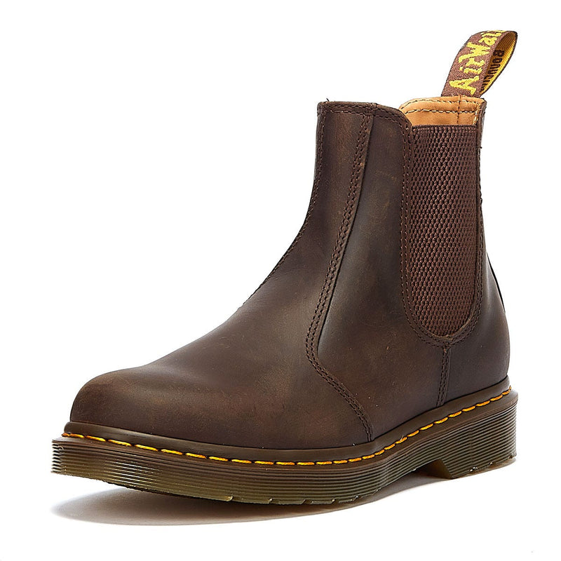 Dr. Martens 2976 Ys Locos Botas Marrones Para Hombres De Cuero Crazy Horse