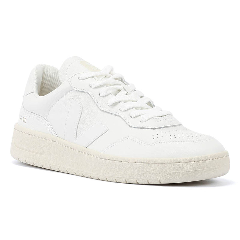 Veja V-90 Zapatillas Extra Blancas De Cuero Para Hombres