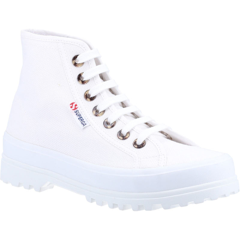 Superga 2341 Alpina Resin Eyelets Botas Blancas De Mujer 100% Algodón