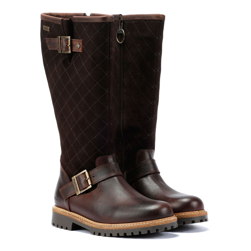 Barbour Willow Tall Botas Marrones De Mujer De Ante