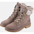 Hush Puppies Florence Botas De Cuero Para Mujer En Color Topo.