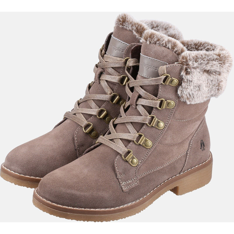 Hush Puppies Florence Botas De Cuero Para Mujer En Color Topo.