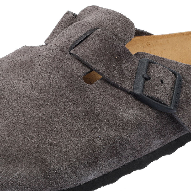 Birkenstock Boston Zuecos De Ante Gris