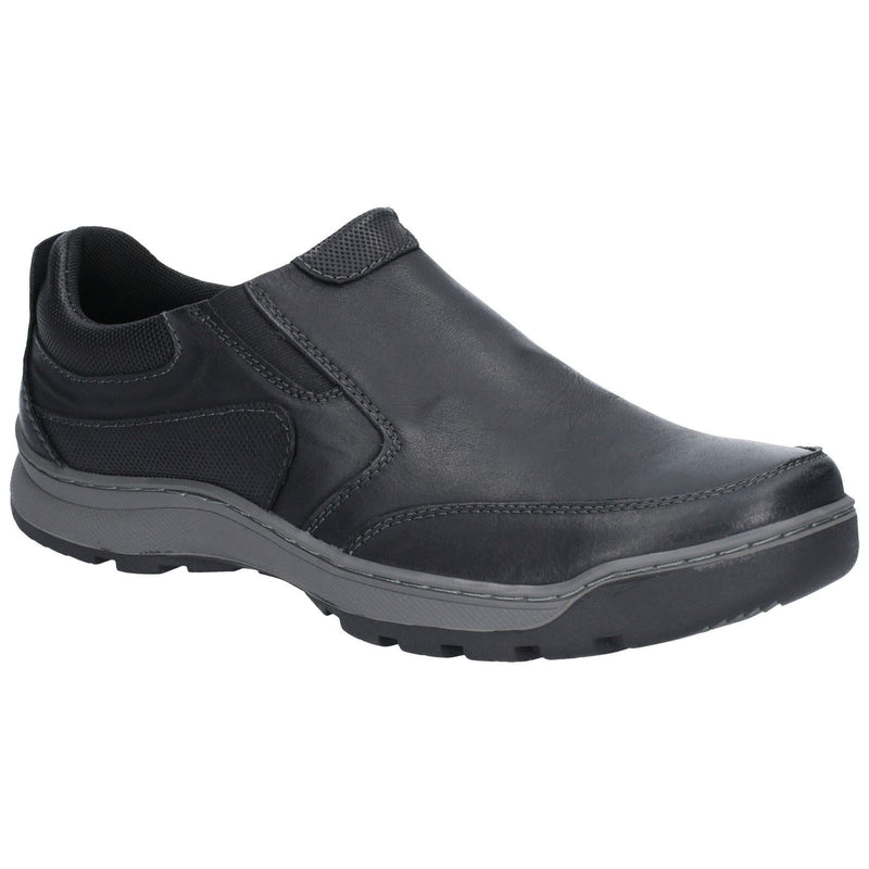 Hush Puppies Jasper Mocasines Negros De Cuero Para Hombre