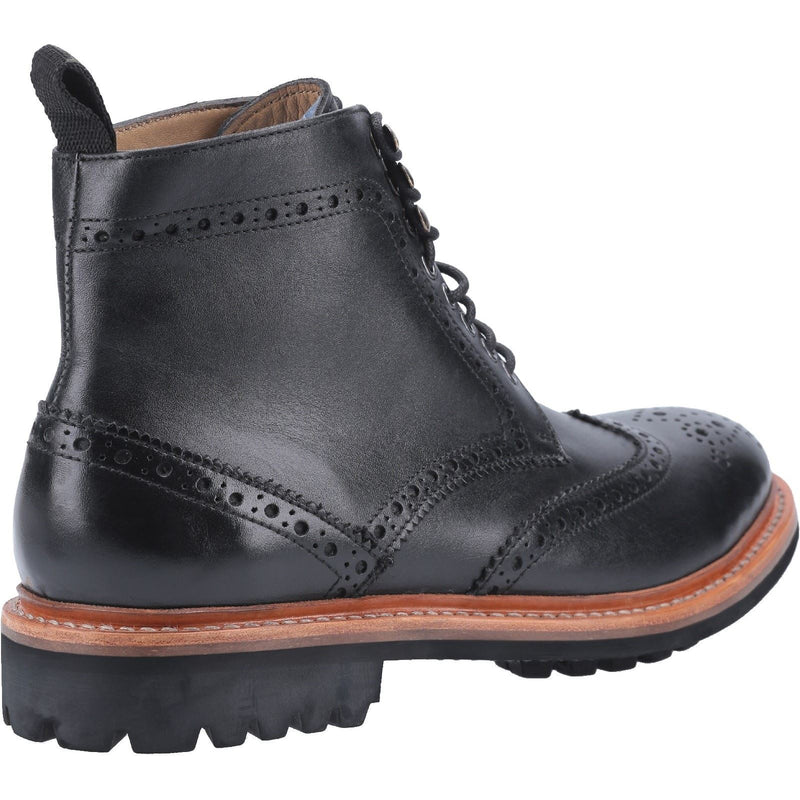 Cotswold Rissington Commando Botas Negras De Cuero Para Hombre.