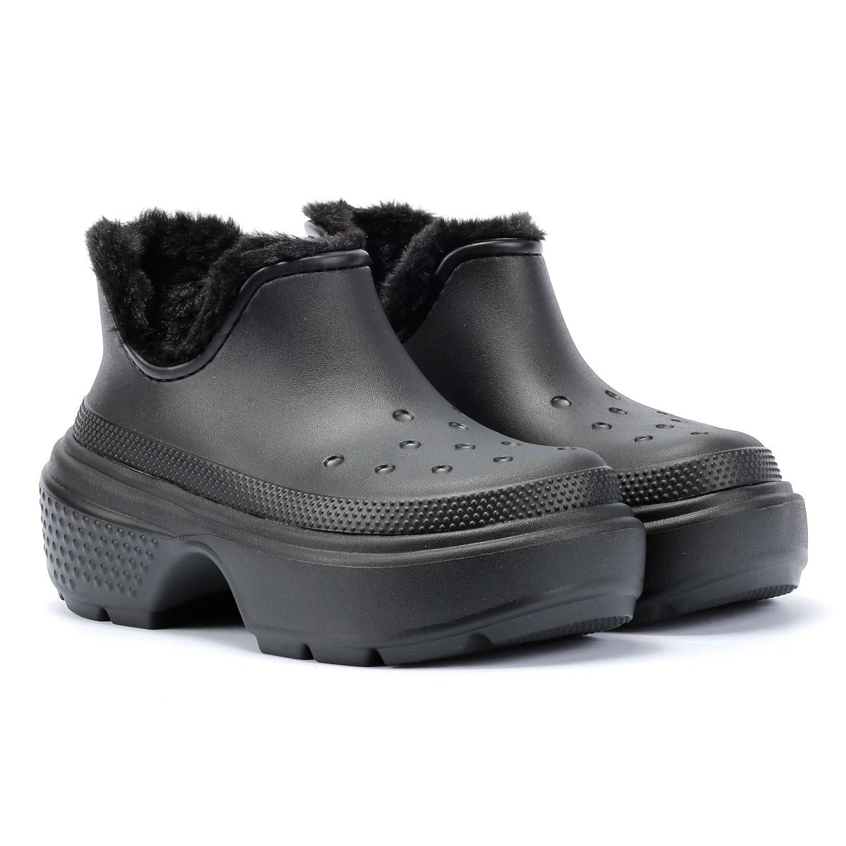 Crocs Stomp Lined Shorty Botas Negras De Mujer