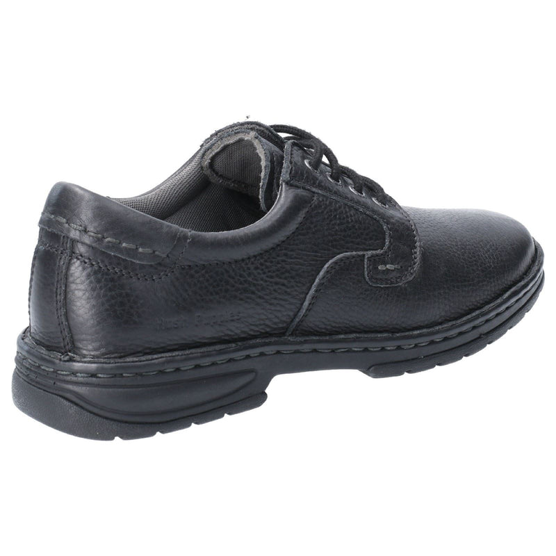 Hush Puppies Outlaw II Zapatos De Hombre Negros De Cuero Con Cordones.