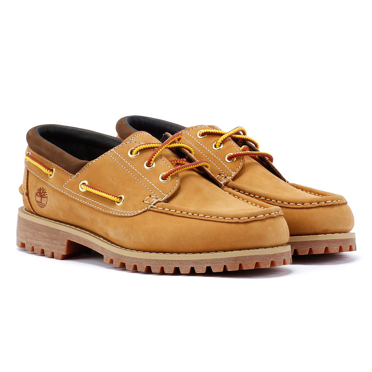 Timberland Authentic Zapatos De Cuero Marrones Con Cordones Para Hombre.