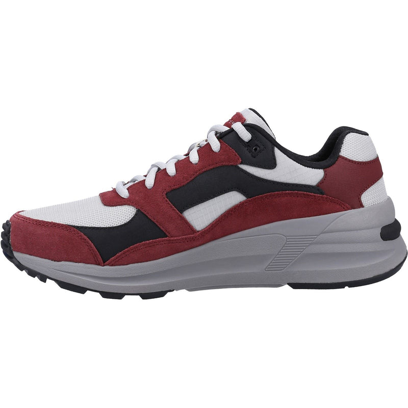 Skechers Global Jogger Zapatillas De Cuero Para Hombre En Color Burdeos.