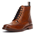 Ben Sherman Alfred Brogue Botas De Cuero Marrón Para Hombre