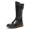 Fly London Botas De Cuero Negras Para Mujer