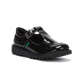 Kickers Zapatos De Charol Negros Junior Con Tira En Forma De T